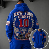 Unisex Casual-chic Rugby-print Hoodie