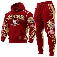 Rugby-print Waffle-knit Hoodie And Pants Set