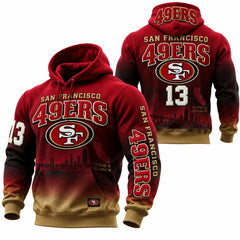 Rugby-print Hooded Sweatshirt