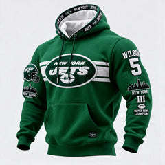 Rugby-print Hooded Sweatshirt