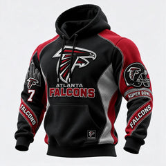 Rugby-print Hooded Sweatshirt