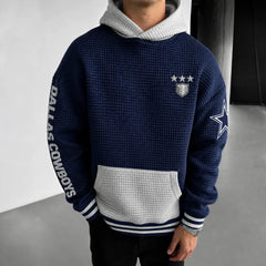 Unisex Casual-chic Rugby-print Hoodie