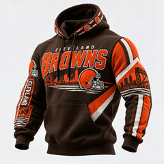 Rugby-print Hooded Sweatshirt