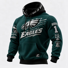 Rugby-print Hooded Sweatshirt