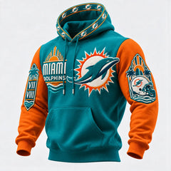 Rugby-print Hooded Sweatshirt