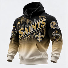 Rugby-print Hooded Sweatshirt