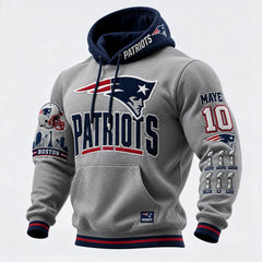 Rugby-print Hooded Sweatshirt