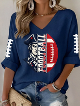 Women's Casual Football Print T-Shirt