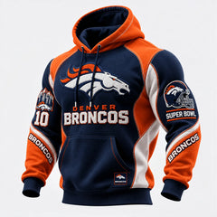 Rugby-print Hooded Sweatshirt