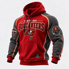 Rugby-print Hooded Sweatshirt