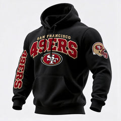 Rugby-print Hooded Sweatshirt