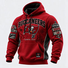 Rugby-print Hooded Sweatshirt