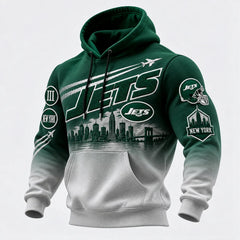 Rugby-print Hooded Sweatshirt