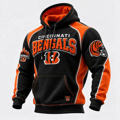 Rugby-print Hooded Sweatshirt