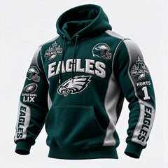 Rugby-print Hooded Sweatshirt