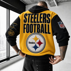 Unisex Casual-chic Rugby-print Hoodie