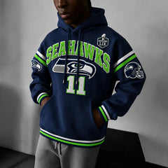 Rugby-print Hoodie