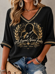 Women's Artist Casual Art Printed V-Neck T-Shirt