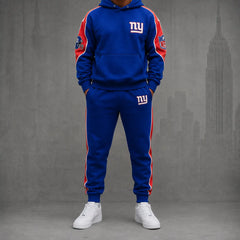 Unisex Casual-Chic Rugby-Print Hoodie And Jogger Set