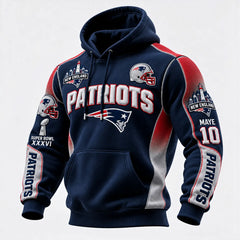 Rugby-print Hooded Sweatshirt