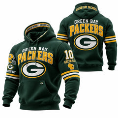 Rugby-print Hooded Sweatshirt