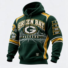 Rugby-print Hooded Sweatshirt