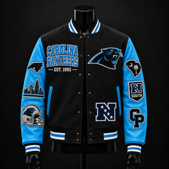 Carolina Panthers NFL football fan waffle long sleeve shirt