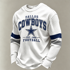 Dallas Cowboys Vintage Heritage white waffle long sleeve football fan shirt