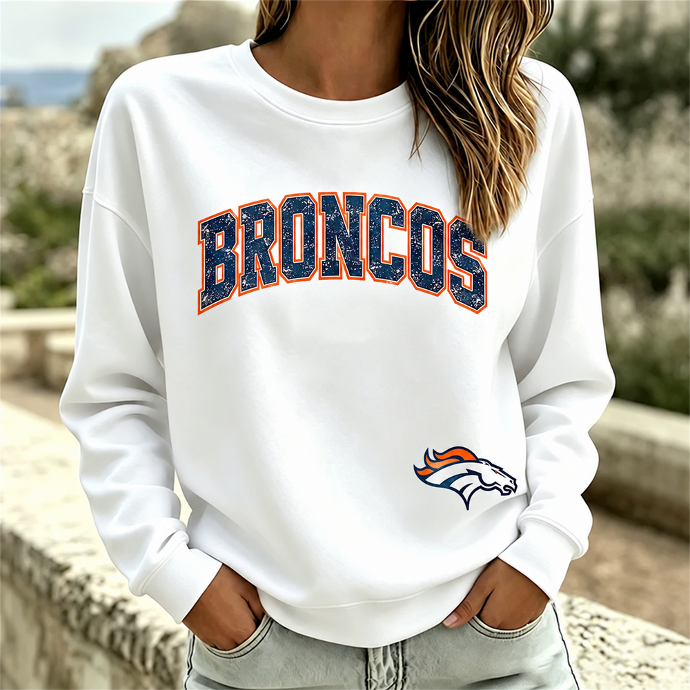 Denver Broncos NFL football fan waffle long sleeve shirt