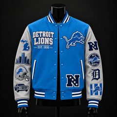 Detroit Lions NFL football fan waffle long sleeve shirt