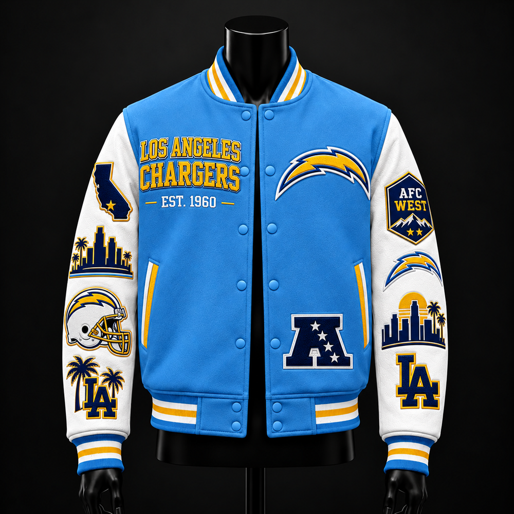 Los Angeles Chargers NFL football fan waffle long sleeve shirt