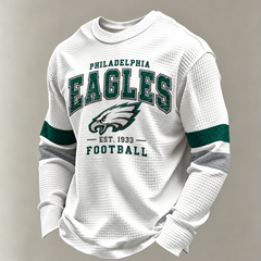 Philadelphia Eagles Vintage Heritage white waffle long sleeve football fan shirt