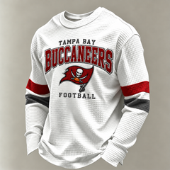 Tampa Bay Buccaneers Classic Football white waffle long sleeve football fan shirt
