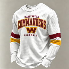 Washington Commanders Classic Football white waffle long sleeve football fan shirt