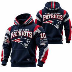 Rugby-print Hooded Sweatshirt
