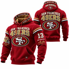 Rugby-print Hooded Sweatshirt