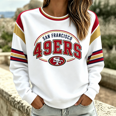 Women's Football Fan Graphic Crewneck Sweatshirt