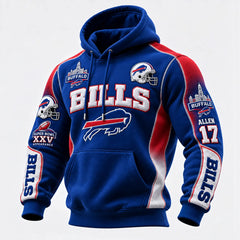 Rugby-print Hooded Sweatshirt