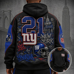 Unisex Casual-Chic Rugby-Print Hoodie And Jogger Set