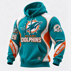 Rugby-print Hooded Sweatshirt
