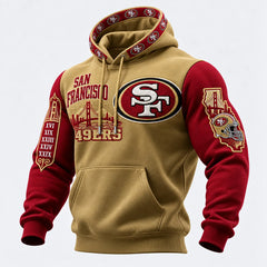 Rugby-print Hooded Sweatshirt