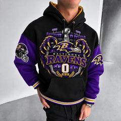 Rugby-print Hoodie