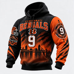 Rugby-print Hooded Sweatshirt