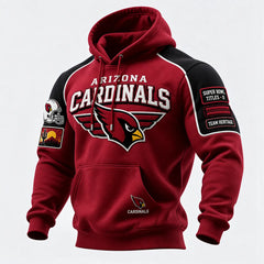 Rugby-print Hooded Sweatshirt