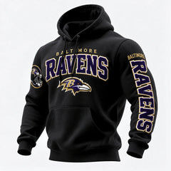Rugby-print Hooded Sweatshirt
