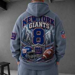 Unisex Casual-chic Rugby-print Hoodie