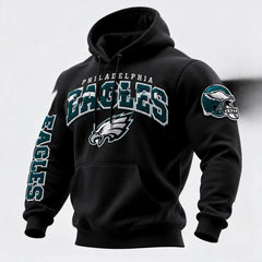 Rugby-print Hooded Sweatshirt