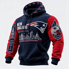 Rugby-print Hooded Sweatshirt