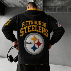 Unisex Casual-chic Rugby-print Hoodie