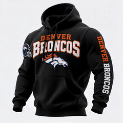 Rugby-print Hooded Sweatshirt